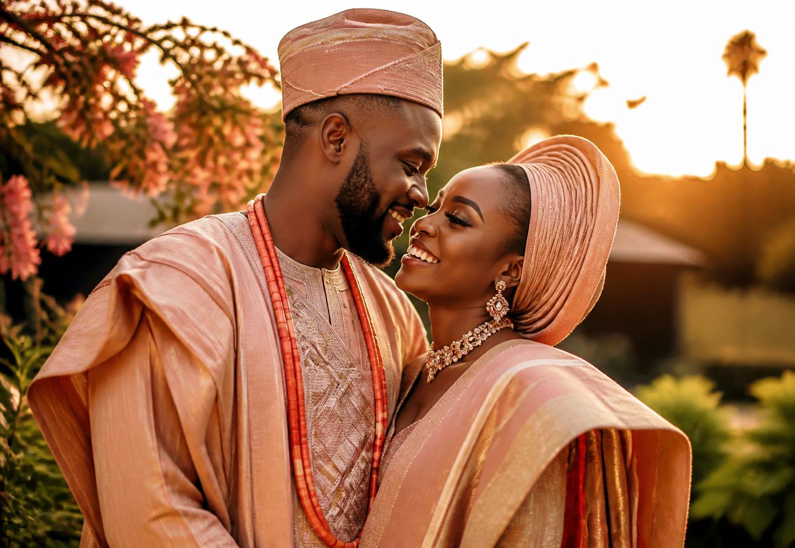 Sandra and Seun pre-wedding photo at golden hour